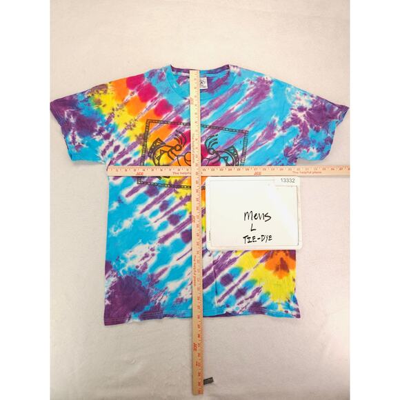 Delta Casual Crew Neck Short Sleeve T Shirt Adult Mens Size L Tie-dye Multi - Picture 5 of 9
